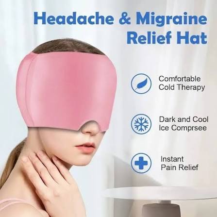 Migraine Relief Ice Head Cap – 360° Hot & Cold Therapy for Headache, Stress & Sinus Pain